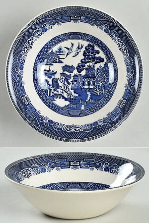 Willow Blue (Black & Blue Backstamps, Older) Coupe Cereal Bowl
