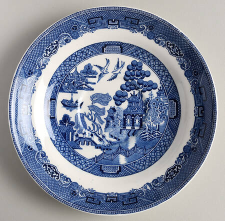 Willow Blue (Black & Blue Backstamps, Older) Saucer for Jumbo Cup