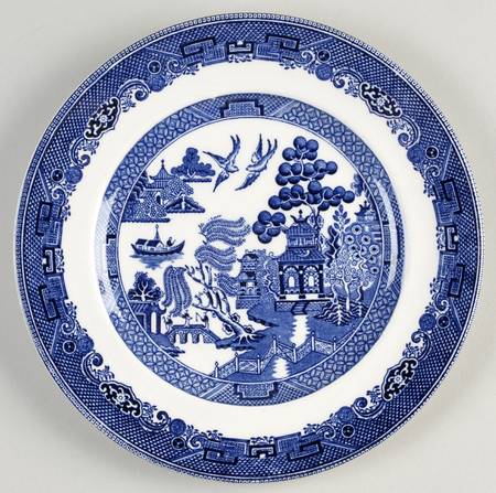 Willow Blue (Black & Blue Backstamps, Older) Salad Plate