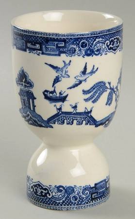 Willow Blue (Black & Blue Backstamps, Older) Double Egg Cup