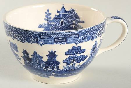 Willow Blue (Black & Blue Backstamps, Older) Flat Cup