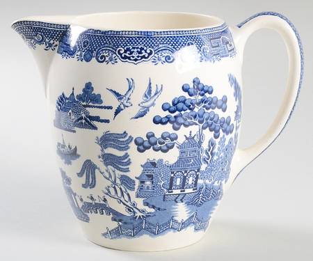 Willow Blue (Black & Blue Backstamps, Older) 48 Oz Pitcher