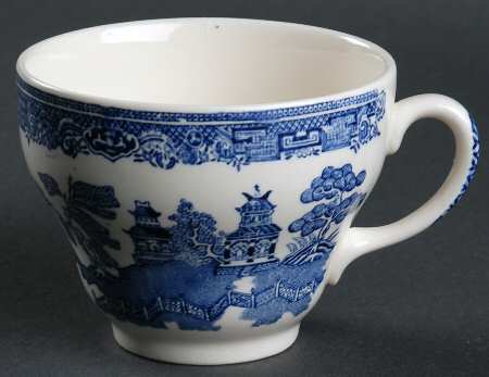 Willow Blue (Black & Blue Backstamps, Older) Flat Cup
