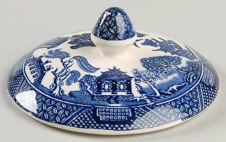 Willow Blue (Black & Blue Backstamps, Older) Lid for Sugar Bowl
