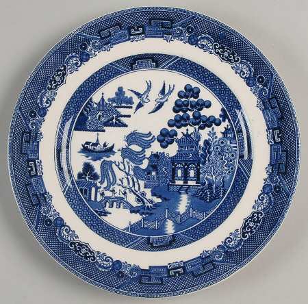 Willow Blue (Black & Blue Backstamps, Older) Luncheon Plate