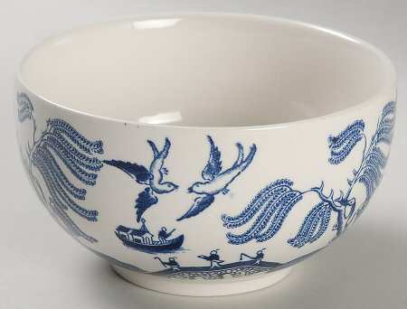 Willow Blue (Black & Blue Backstamps, Older) Open Sugar Bowl