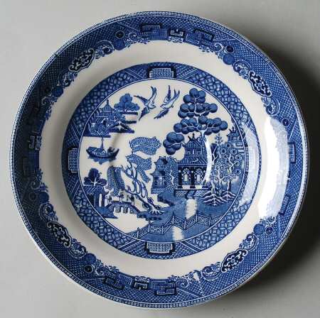 Willow Blue (Black & Blue Backstamps, Older) Saucer for Jumbo Cup