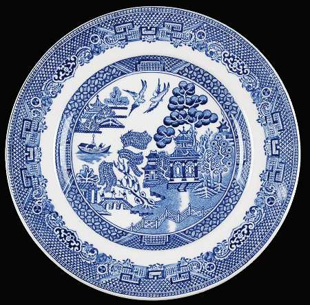 Willow Blue (Black & Blue Backstamps, Older) Bread & Butter Plate
