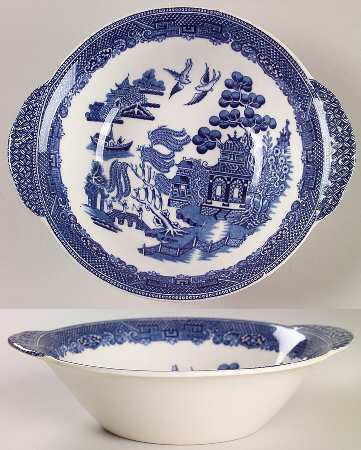 Willow Blue (Black & Blue Backstamps, Older) Lugged Cereal Bowl