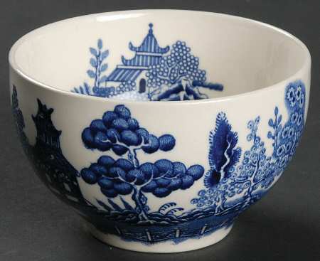 Willow Blue (Black & Blue Backstamps, Older) Mini Open Sugar Bowl
