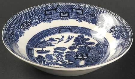 Willow Blue (Black & Blue Backstamps, Older) Fruit/Dessert (Sauce) Bowl