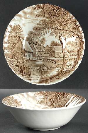 Watermill Brown 8" Round Vegetable Bowl