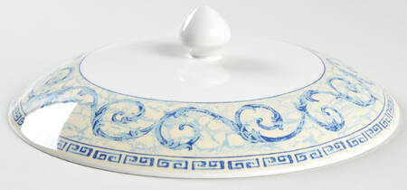 Acanthus Blue Lid for Round Vegetable