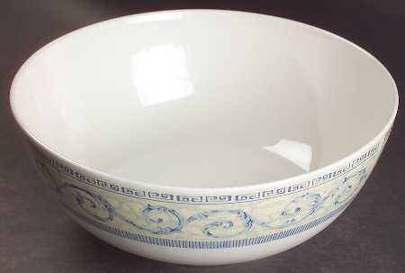 Acanthus Blue 10" Large Salad Serving Bowl
