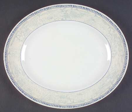Acanthus Blue 12" Oval Serving Platter