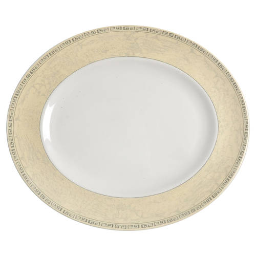 Acanthus Cream 12" Oval Serving Platter