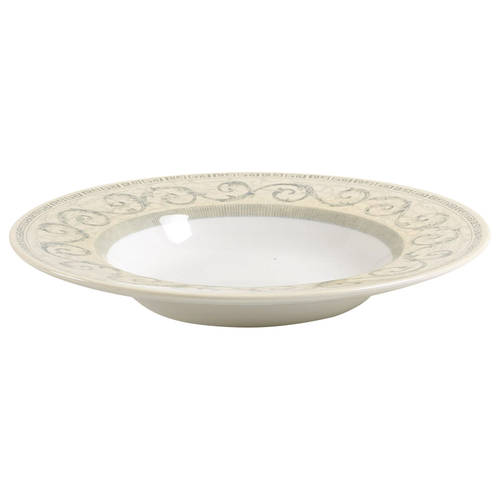 Acanthus Cream Rim Soup Bowl