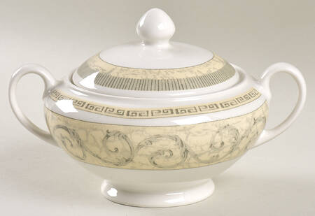 Acanthus Cream Sugar Bowl & Lid