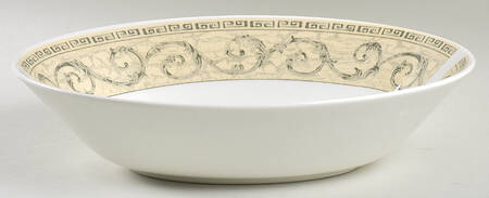 Acanthus Cream 9" Oval Vegetable Bowl