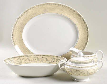 Acanthus Cream 5 Piece Hostess Set