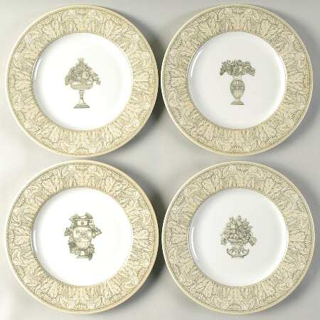 Acanthus Cream Luncheon/Accent Plate - Set of 4 Motif 1-4