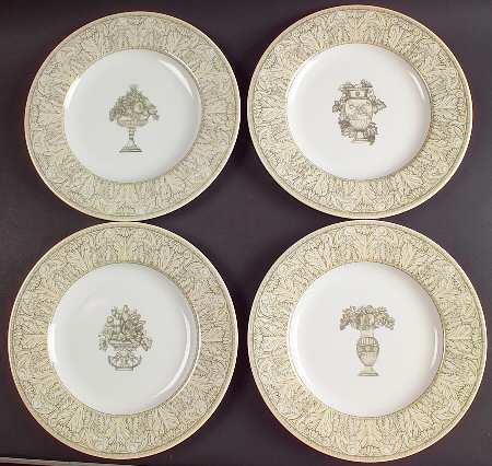 Acanthus Cream Accent Luncheon Plate - Set of 4 Motifs