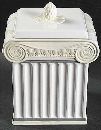Acanthus Cream Figural Cookie Jar & Lid