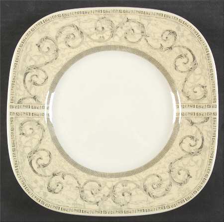Acanthus Cream Square Dinner Plate