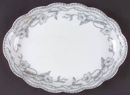 The Lothair (Green Gray) 14" Oval Serving Platter