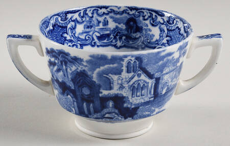 Abbey (Flow Blue) Sugar Bowl No Lid