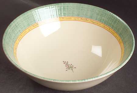 Springfield (Green Rim) 8" Round Vegetable Bowl