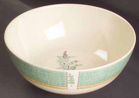 Springfield (Green Rim) 10" Large Salad Serving Bowl