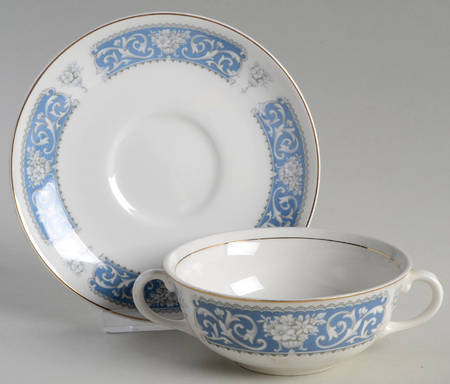 JB470 Flat Cream Soup Bowl & Saucer Set