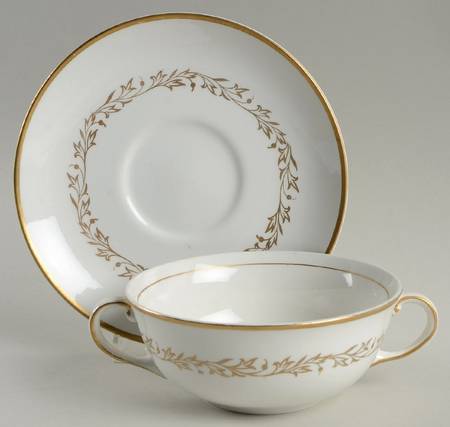 JB473 Flat Cream Soup Bowl & Saucer Set