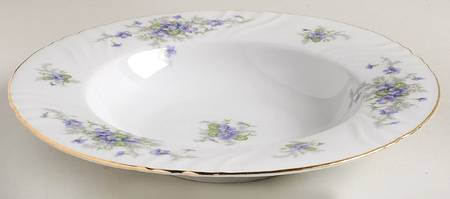 Violets Rim Soup Bowl
