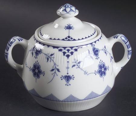 Denmark Blue Sugar Bowl & Lid