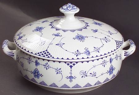 Denmark Blue Round Covered Vegetable by Johnson Brothers