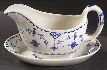 Denmark Blue Gravy Boat & Underplate/Relish