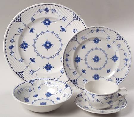 Denmark Blue 20pc Set=4ea Csfl,Dp,Sp,Cerc