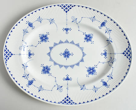Denmark Blue 14" Oval Serving Platter