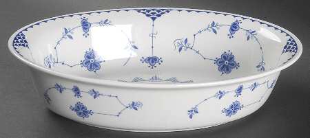 Denmark Blue 10" Oval Vegetable Bowl