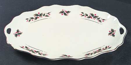 Holly Yuletide 14" Oval Serving Platter