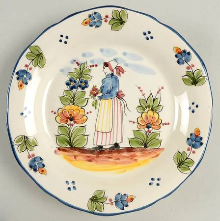 Blue French Luncheon Plate