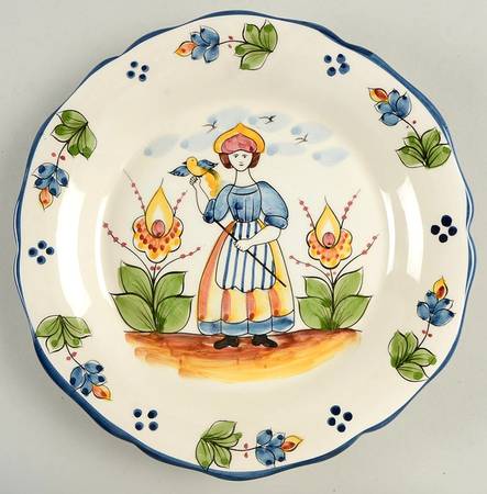 Blue French Luncheon Plate