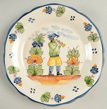 Blue French Luncheon Plate