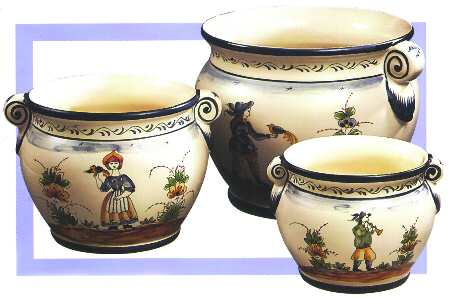 Blue French Large Cachepot