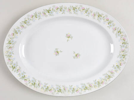 Forever Spring Gold Trim 12" Oval Serving Platter by Johann Haviland