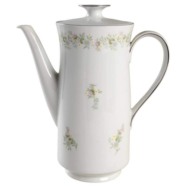 Forever Spring Gold Trim Coffee Pot & Lid
