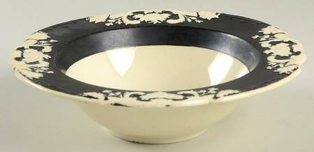 Arcadian Black Rim Cereal Bowl