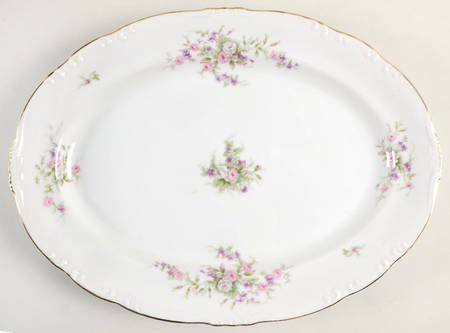 Forget Me Not Pink (#18002) 14" Oval Serving Platter